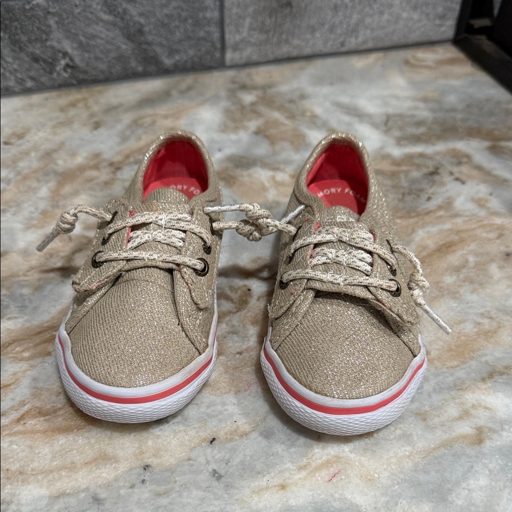 Sperry Kids Glittery Tan Sneakers NWOT